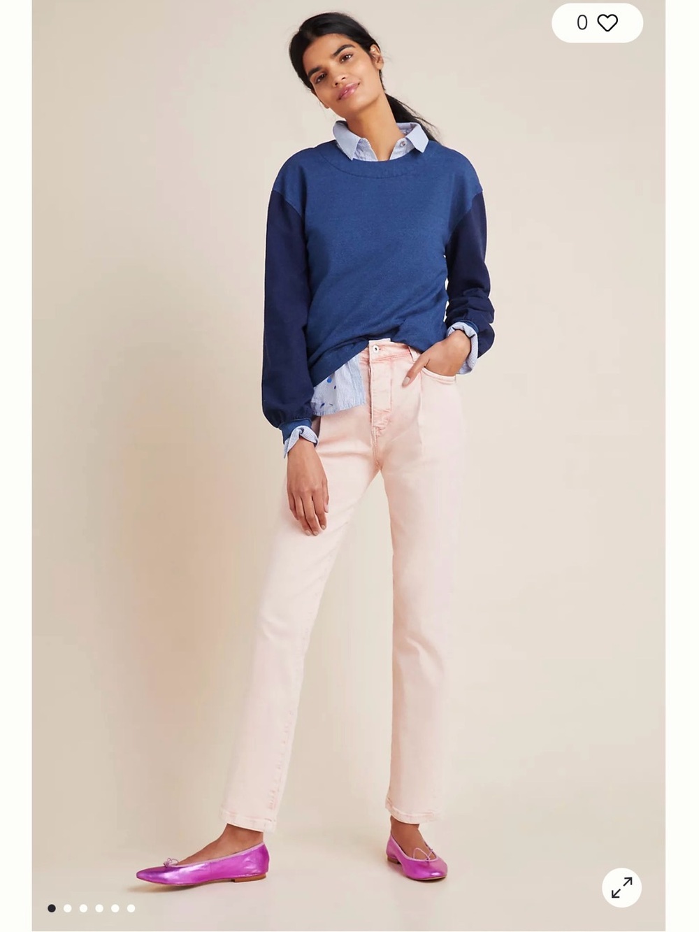 Pilcro Ultra High Rise Acid Wash Straight-Leg Jeans